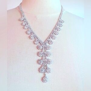 Crystals Silver Tone Necklace